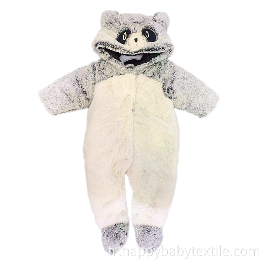 polyester animal design hooded baby romper